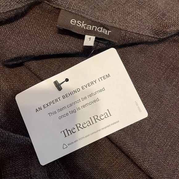 Eskandar women’s medium vest fly away wool solid basic neutral grey green - Picture 7 of 8